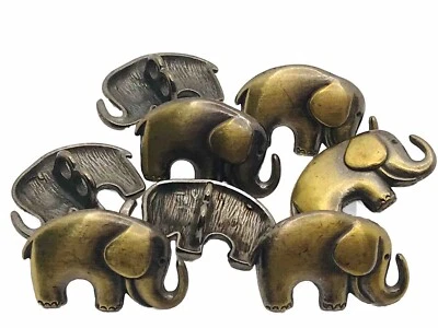 Elephant Clasps Aged Bronze Double Strand Qty: 6 - Image 1 of 2