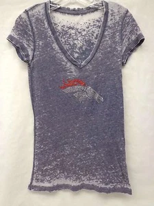 Denver Broncos Womens Fade Route Medium Short Sleeve Tee Alyssa Milano 212 - Picture 1 of 3