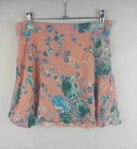 Missguided Damen *neu* rosa Blumen gefütterter Minirock Größe 12 (079-00050) - Bild 1 von 6
