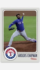 Aroldis Chapman Custom Texas Rangers Baseball Card 2023 MLB World Series ACEO
