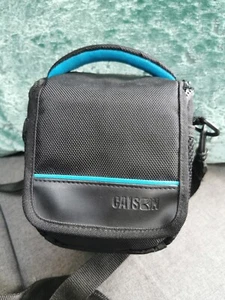 Bolsa pequeña/bolso de hombro Caison negro/azul para cámara excelente con correa - Imagen 1 de 7