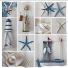 BROSHAN Starfish and Lighthouse Shower Curtain Set,Coastal Nautical Seashell Con