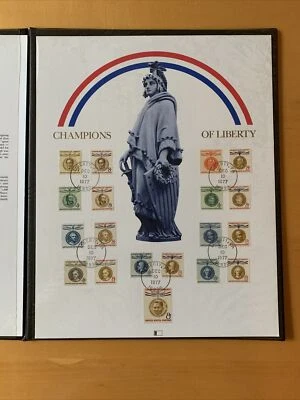 Champions of Liberty, First Day of Issue, Large Vinyl Folder, 1977 - Image 1 of 4