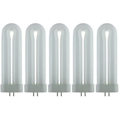 5 Pack Sunlite 8W Black Light U Shaped FUL Twin Tube Plugin Lamps GX10Q Base - Image 1 of 2