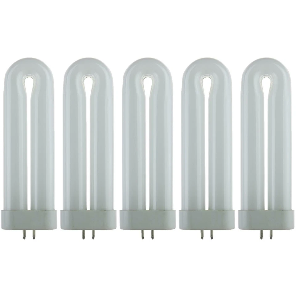 5 Pack Sunlite 8W Black Light U Shaped FUL Twin Tube Plugin Lamps GX10Q Base - Image 1 of 2