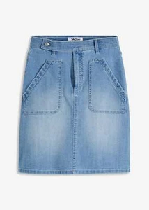 Jeansrock High Waist Stretch Gr. 40 Hellblau Denim Used Damen Mini-Rock Neu - Bild 1 von 1