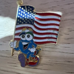 Olympic Izzy & USA Flag Lapel Pin Atlanta Summer Games 1996 Mascot  - Picture 1 of 6