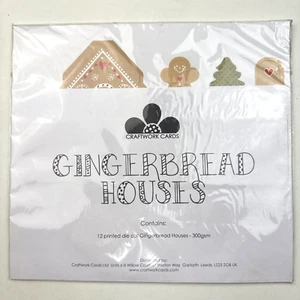 Craftwork Cards 12 Die Cut Gingerbread Houses 300 GSM Cardstock NEW - Picture 1 of 3