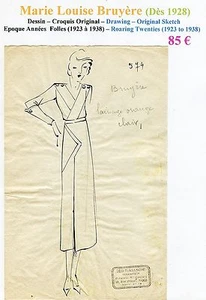 BRUYERE Très Rare Croquis Original Encre de Chine Epoque Années Folles n° 574 - Bild 1 von 1