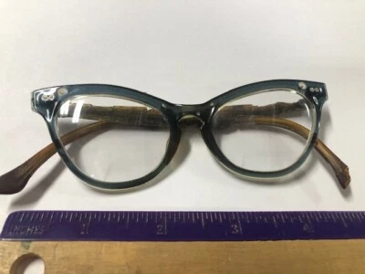 Vintage Original 1950's Cats Eye Bifocals Green/F Glasses Size 4 3/4  Unique USA - Image 1 of 4