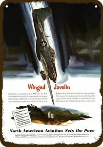 1945 WWII P-51 Mustang Fighter Airplane Vintg-Look DECORATIVE REPLICA METAL SIGN - Picture 1 of 1