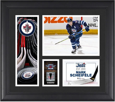 Mark Scheifele Winnipeg Jets Framed 15x17 Collage w/a Piece of GU Puck Cover