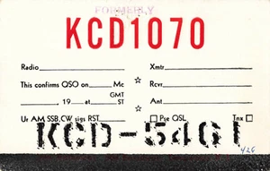 Tarjeta QSL vintage de radio EE. UU. CB KCD 5461 - Imagen 1 de 2