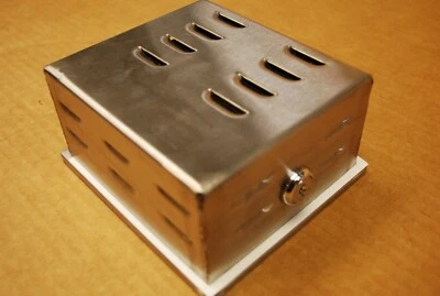 New, Free Ship, Universal locking thermostat guard cover, stainless steel - Image 1 of 4