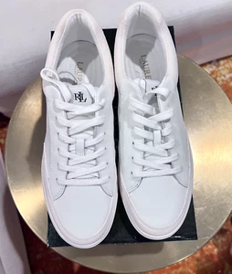 Ralph Lauren Sneakers Women's Size 9 - Hailey in White Leather/Suede - Picture 1 of 11