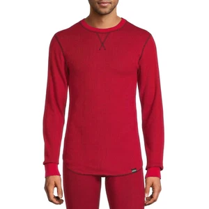 Hanes Men's Black Raschel Reversible Knit Thermal Top R000249RD Red Size Large - Picture 1 of 4