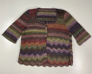 Vintage Hand Knit Mohair Cardigan Sweater Sz M Whimsy Cottagecore Fairy 90s - Picture 1 of 10