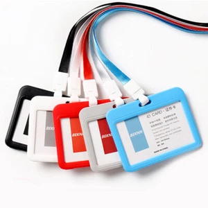 Porta Carte Certificato Con Cordino Porta Carte Da Lavoro In Tinta Unita ☆ - Imagen 1 de 34