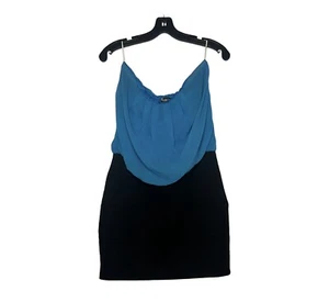 Body Central Boutique Kleid kurz Größe M Farbe blau und schwarz Rüschen - Bild 1 von 6