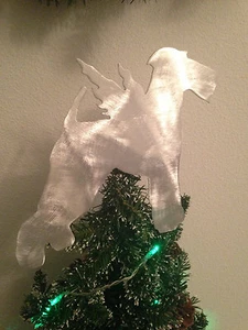 Airedale Angel, Tree Topper, Holiday Decoration, Aluminum - Picture 1 of 3