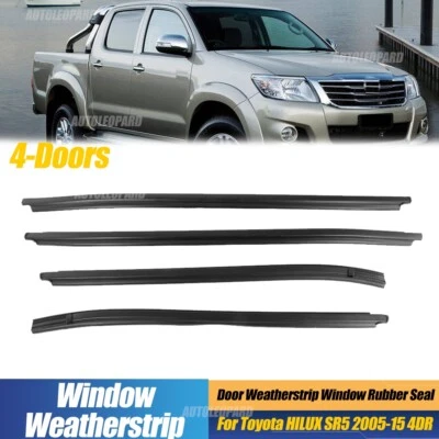 4x Weatherstrip Window Moulding Trim for Toyota HILUX SR5 Double Cab 2005-15 4DR - Image 1 of 4