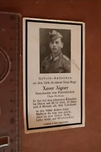 altes Sterbebildchen eines Soldaten , gefallen Raum Lettland ? Dangas ? 1944 - Bild 1 von 2