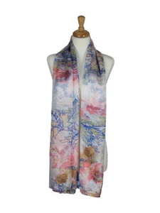 AamiraA Branches Mulberry Chiffon Silk Stole Women Oblong Scarf Free Shipping - Picture 1 of 5