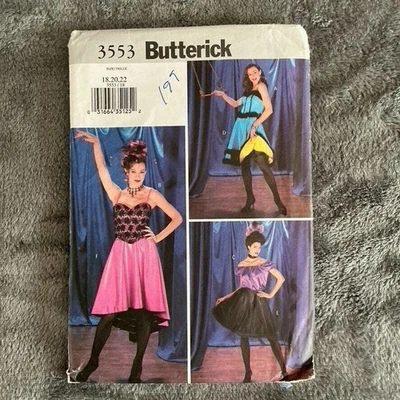 Butterick 3553 Misses Can Can Dance Costume Sewing Pattern Sizes 18-22 Cosplay - Image 1 of 4