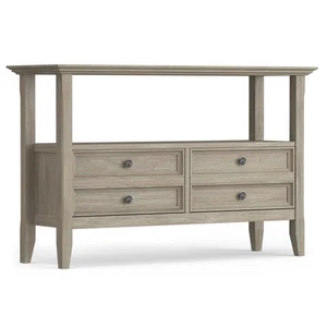 Simpli Home Amherst Transitional Solid Wood Console Sofa Table - Distressed Gray - Picture 1 of 7
