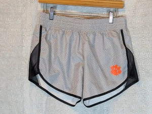 Clemson Tigers Running Shorts Gray Chevron Womens Size Medium Rivalry Threads 91 - Picture 1 of 8