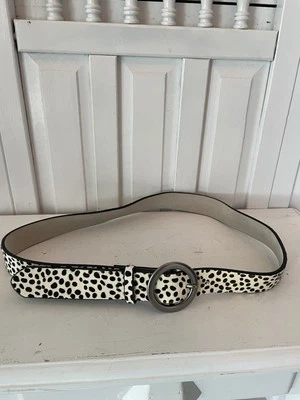 Women's Medium Leopard Genuine Leather belt with silver metal buckle - Image 1 of 4