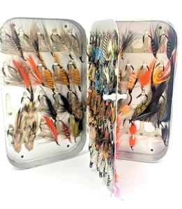 Richard Wheatley Silmalloy Swingleaf Fliegenfischen Box ~ 110 Clips ~ mit 107 Fliegen - Bild 1 von 7