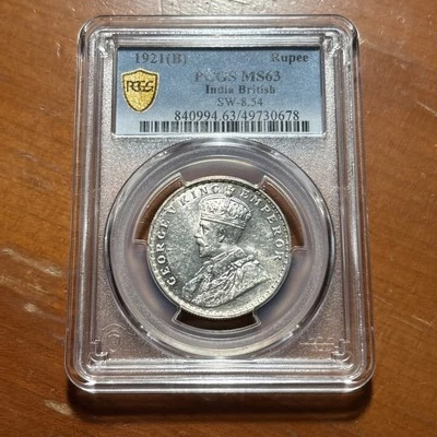 1921-B British India Rupee - PCGS MS63 - SW-8.54 - Image 1 of 4
