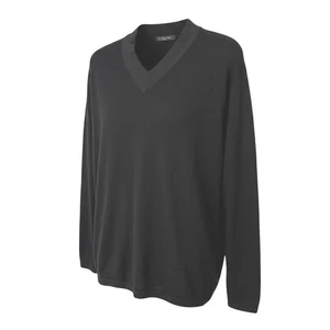 Tiger Woods Collection Men's 100% Wool Black V-Neck Sweater Pullover Golfwear L - Picture 1 of 4