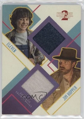 2019 Topps Stranger Things 2 Dual Costume Relics 40/50 Jim Hopper Eleven 13iq - Image 1 of 3