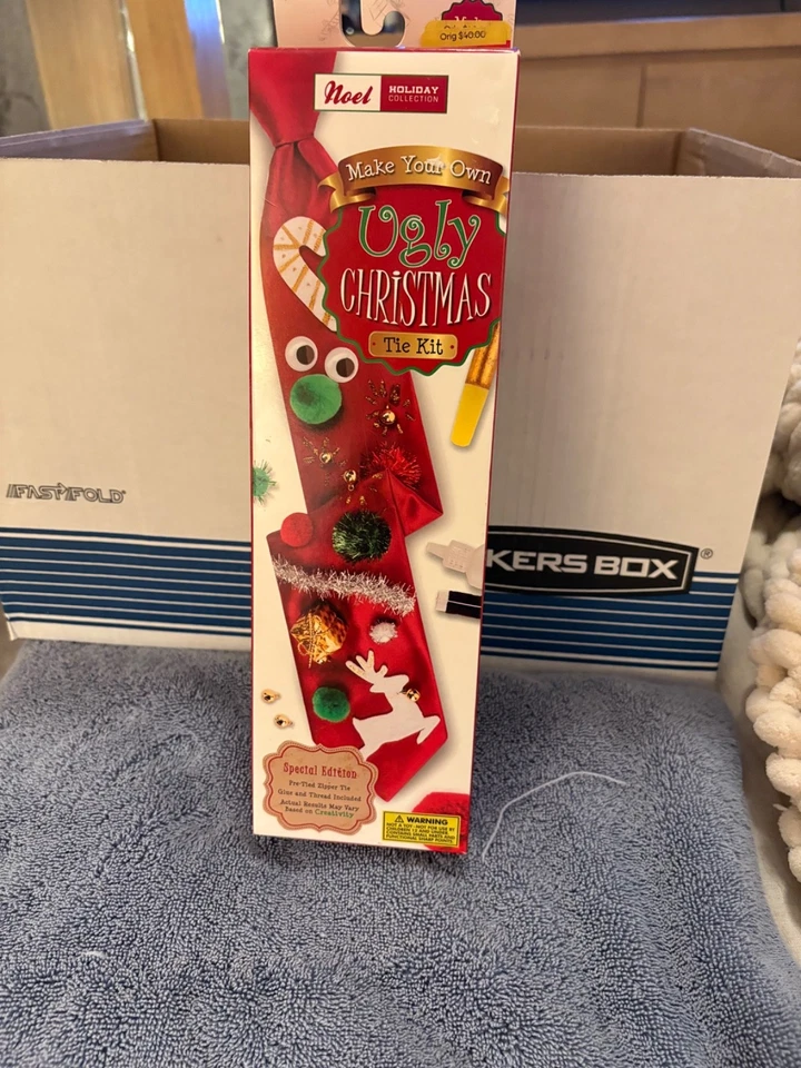 Noel Holiday Collection Make Your Own Ugly Christmas Tie Kit Red