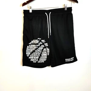 Pantalones cortos deportivos con cordón forrados arte gráfico Bigger Than Basketball negros M para hombre - Imagen 1 de 12