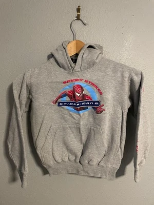 Sudadera con Capucha Vintage Spider-Man 2 Juvenil Grande Pullover Spidey Strikes Marvel 2002 Foto 1 de 4