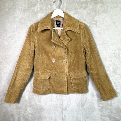 Vintage Gap Corduroy Jacket XS Double Breasted 100% Cotton Coat Tan Camel Y2K - Image 1 of 4