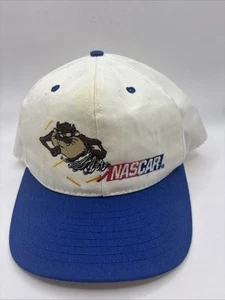 Tasmanian devil Nascar Hat White Blue Tan Tornado Logo Large snapback - specks - Picture 1 of 7