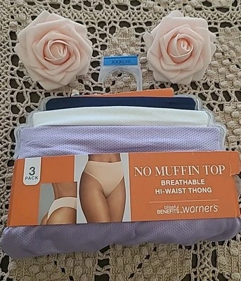 WARNERS 3 SIN MUFFIN TOP Tanga Ropa Interior Bragas Absorbente de Humedad Talla 3XL/10 Foto 1 de 4