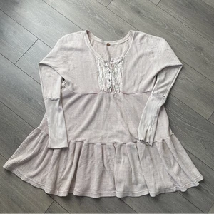 FP One by Free People Thermal Long Sleeve Mini Dress Cream Size M - Picture 1 of 8