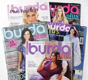 Set 5 Special Burda plus magazines Russian Patterns Large sizes Fashion  - Picture 1 of 11