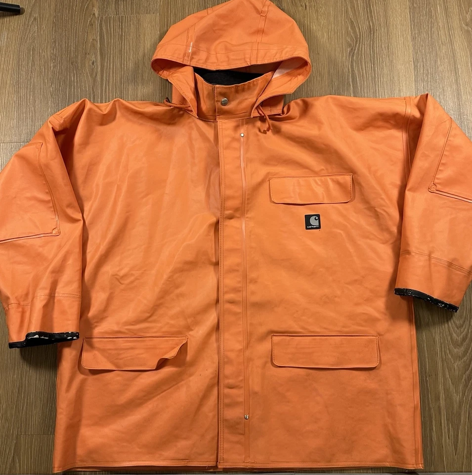Carhartt C64ORG PVC 雨衣橙色连帽防水 XL 普通 — 第 1/4 张图片