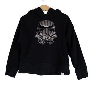 GAP Star Wars Stormtrooper Hoodie Black Youth XS (4-5) Pullover Front Pocket - Picture 1 of 6