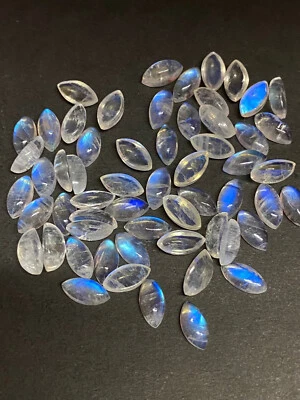 Rainbow Moonstone Marquise Cabochons Loose Gemstone 10x5MM to 20x15MM Natural DG - image 1 of 4