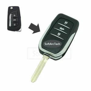 Modified Flip Remote Key Case Shell Refit for TOYOTA Camry RAV4 Reiz 3 Buttons - Bild 1 von 4