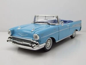 Chevrolet Bel Air Convertible 1957 Azul Claro Modelo De Coche 1:18 MotorMax - Imagen 1 de 10