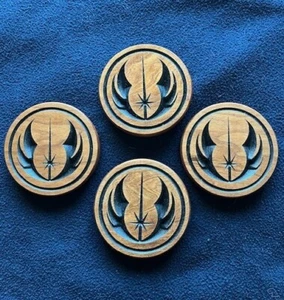 Jedi Order Divided Handcrafted Wooden Coaster Set of Four (4) - Picture 1 of 7
