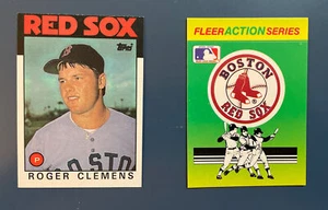 1986 Topps Roger Clemens #661 + Fleer Red Sox Quiz Card - Picture 1 of 5